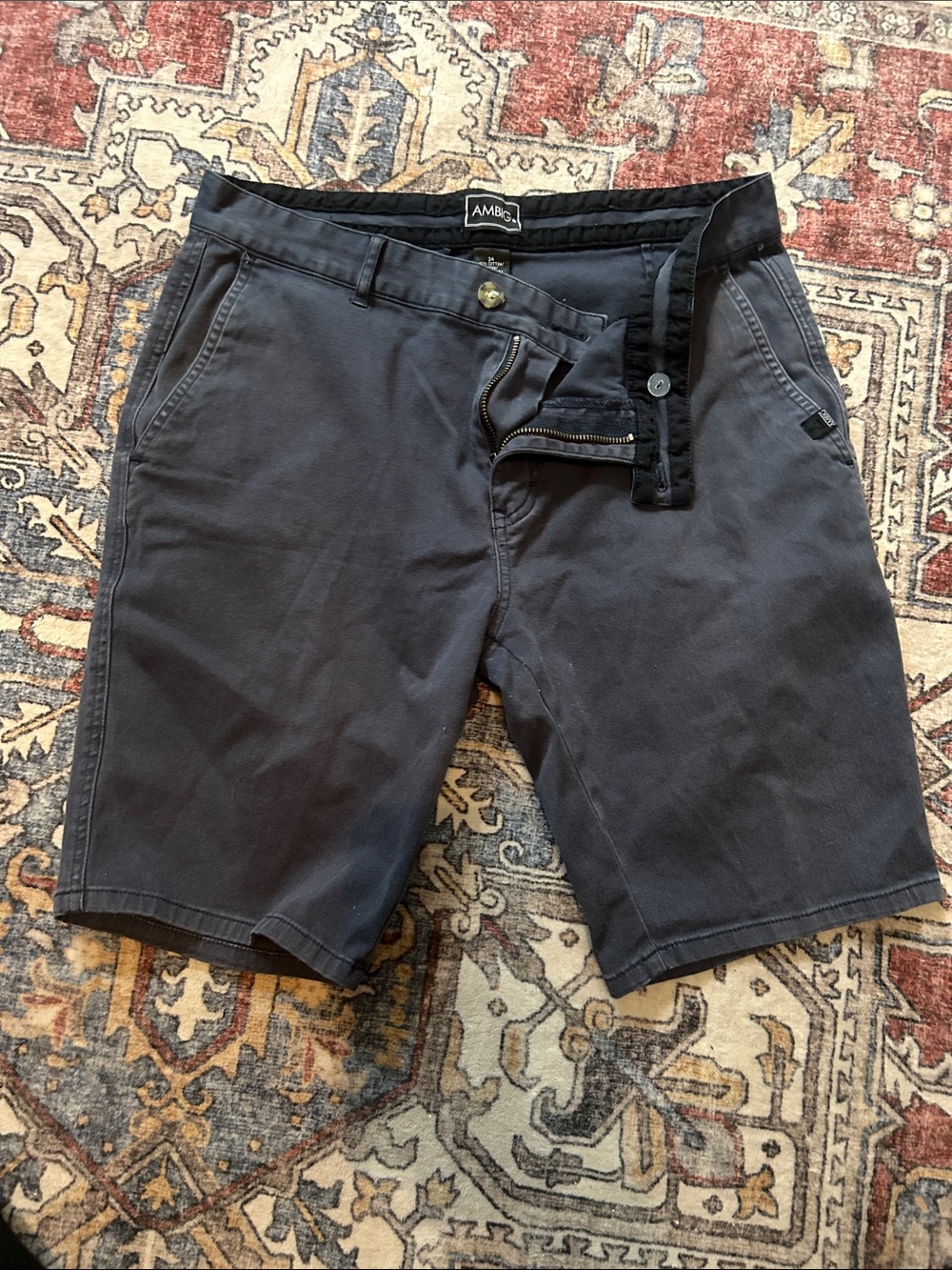 AMBC Men’s Flat Front Shorts in Charcoal Gray